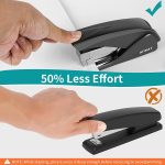 AFMAT Stapler for Desk, 50 Sheets Effortless Stapler, Ergonomic Office Stapler, Low Force, One Touch Stapling Desk Stapler, Built-in Staple Remover, Portable & Space Save Size, Good for Home & Office - Image 2